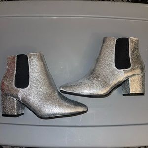 Silver and Black Booties